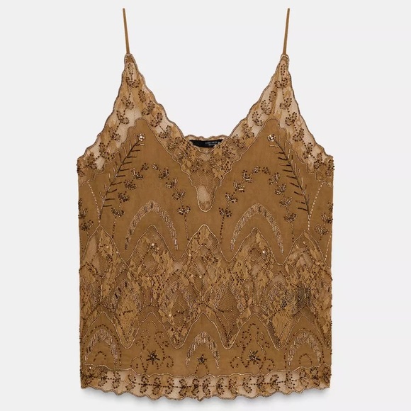 ZARA BEADED EMBROIDERED TOP ZW COLLECTION LIMITED EDITION - Picture 5 of 15